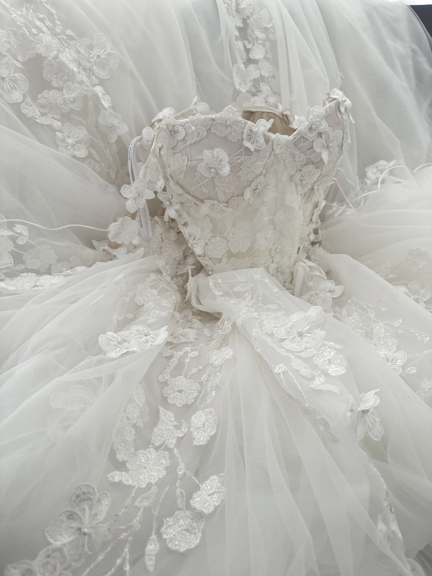 Agata/ Blush Wedding Dress With Long Train