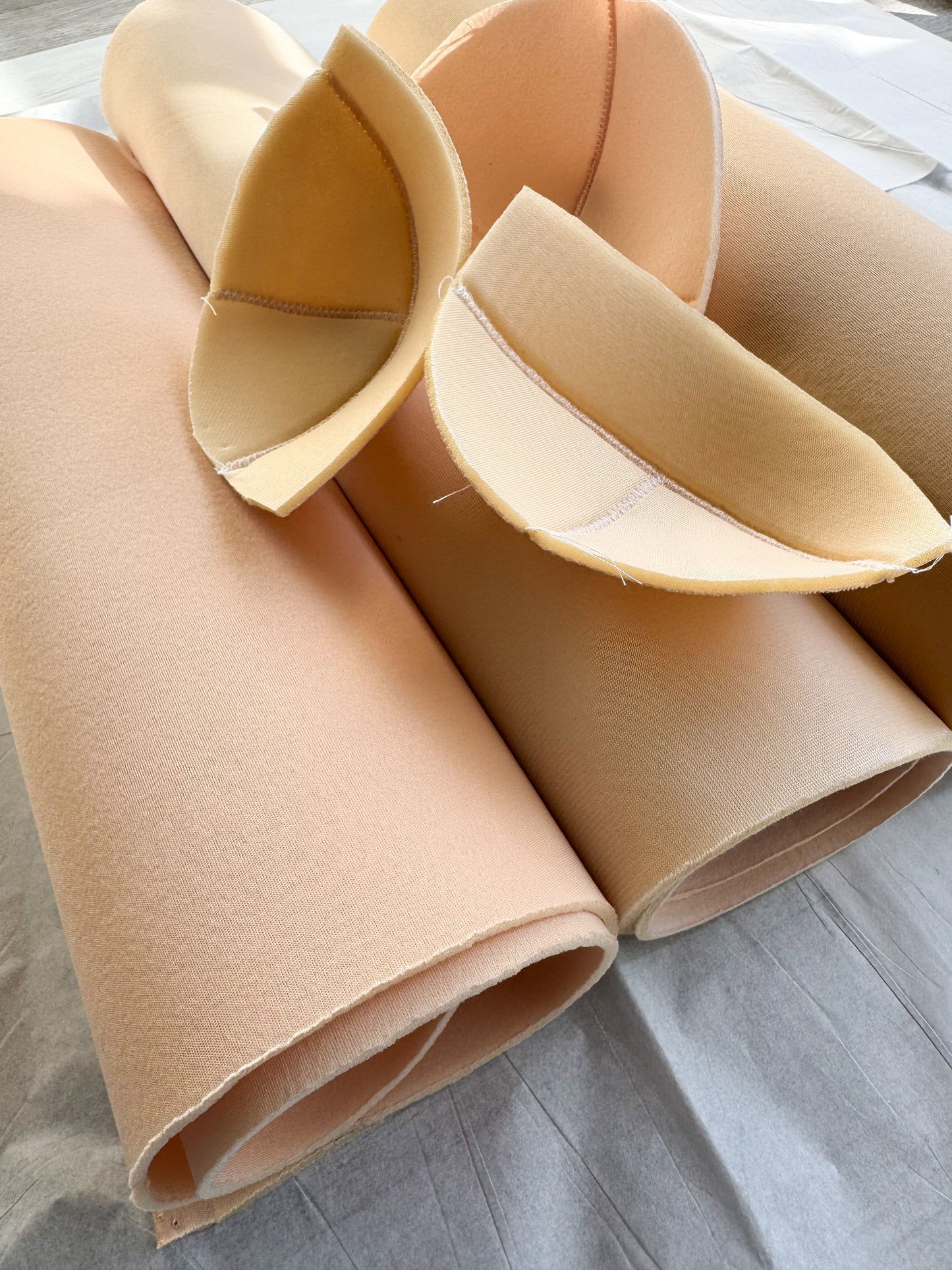 W/ Foam For Making Corset Cups, Nude foam for making cups 1/8" (3 mm)
