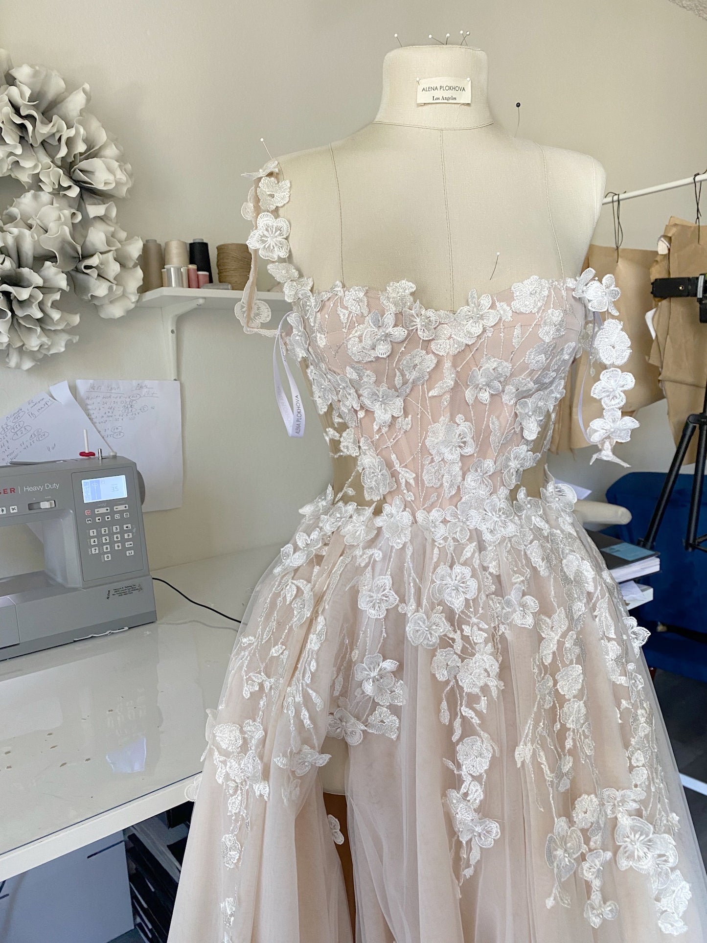 Agata/ Blush  Wedding Dress With Long Train
