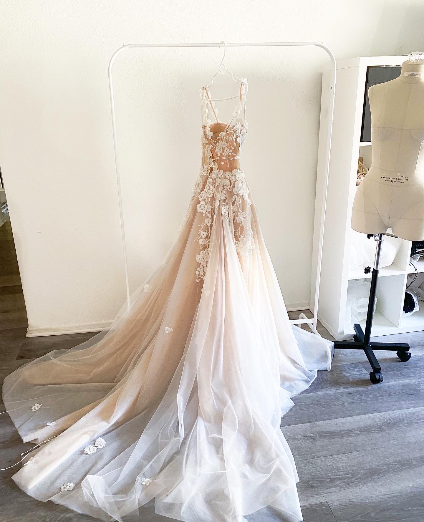 Agata/ Blush  Wedding Dress With Long Train