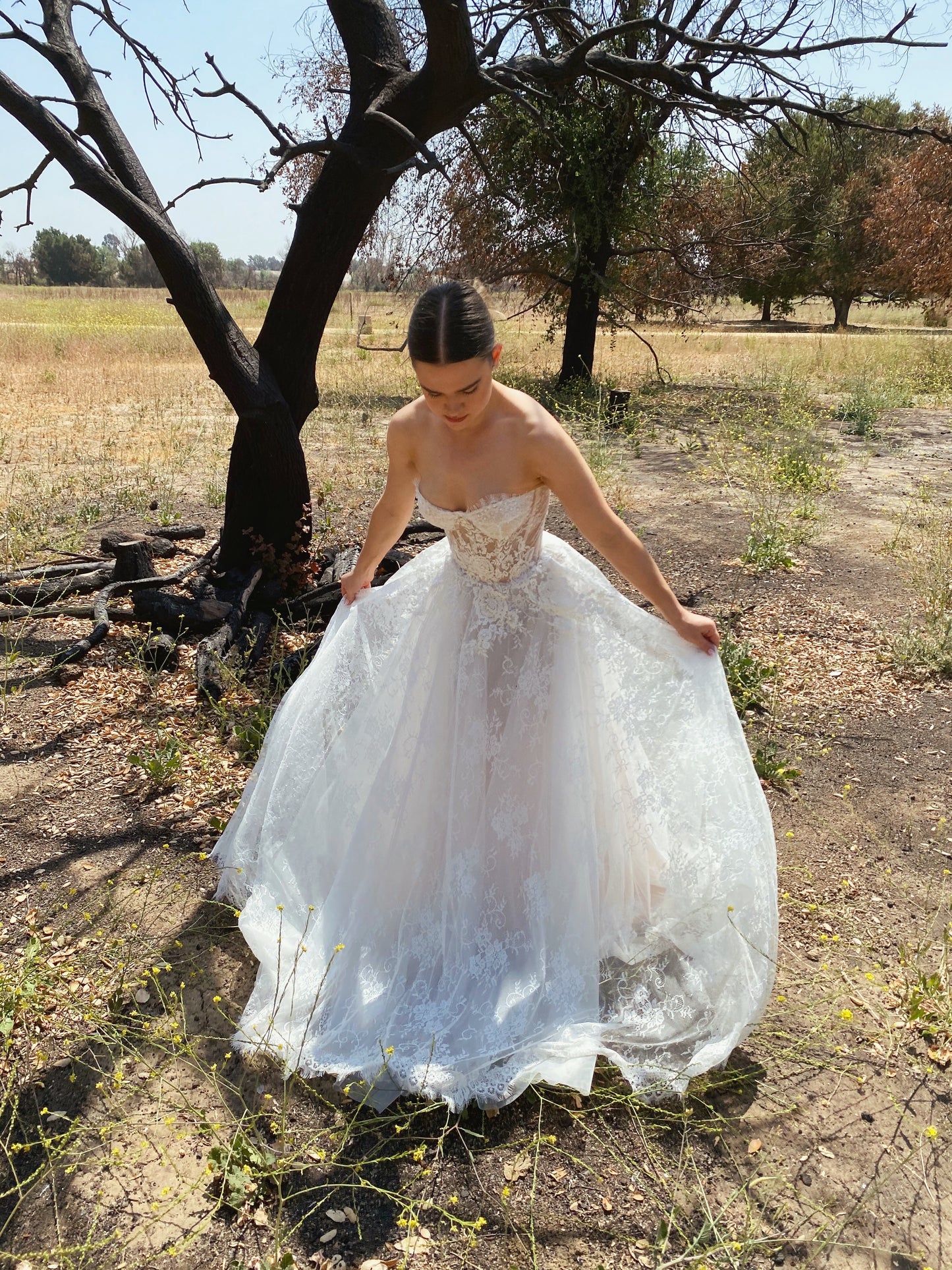 Blanca / Lace A-Line Wedding Dress With Detachable Sleeves.