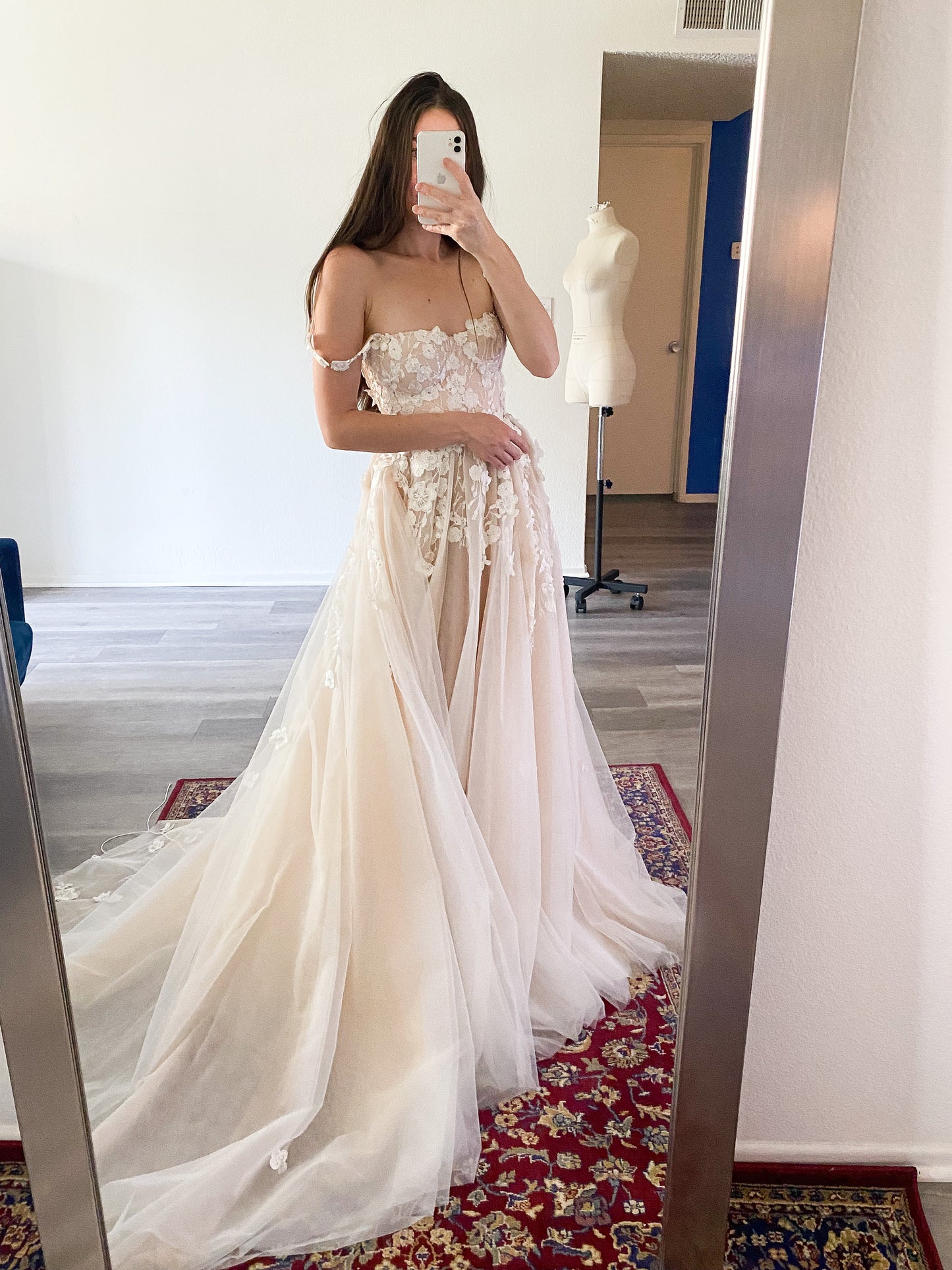 Agata/ Blush Wedding Dress With Long Train