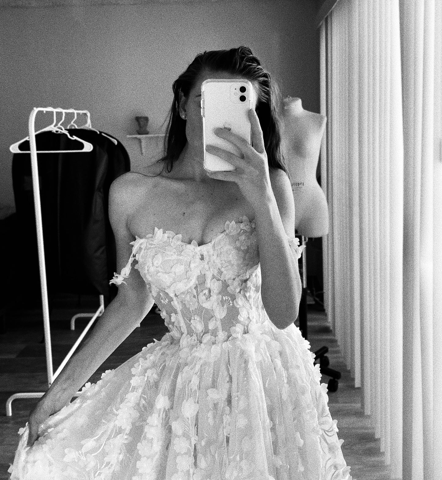 Fiona/ Spaghetti Straps Wedding Dress With Slit