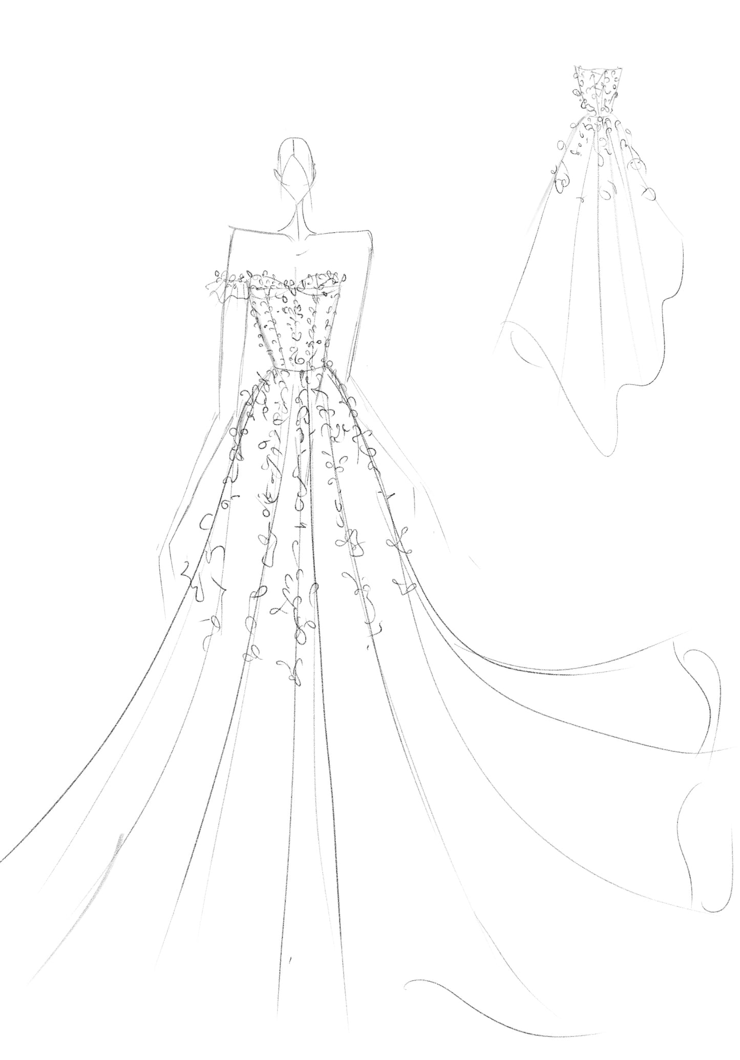 Berta new version / Off White Wedding Wress With Off Shoulder Sleeves