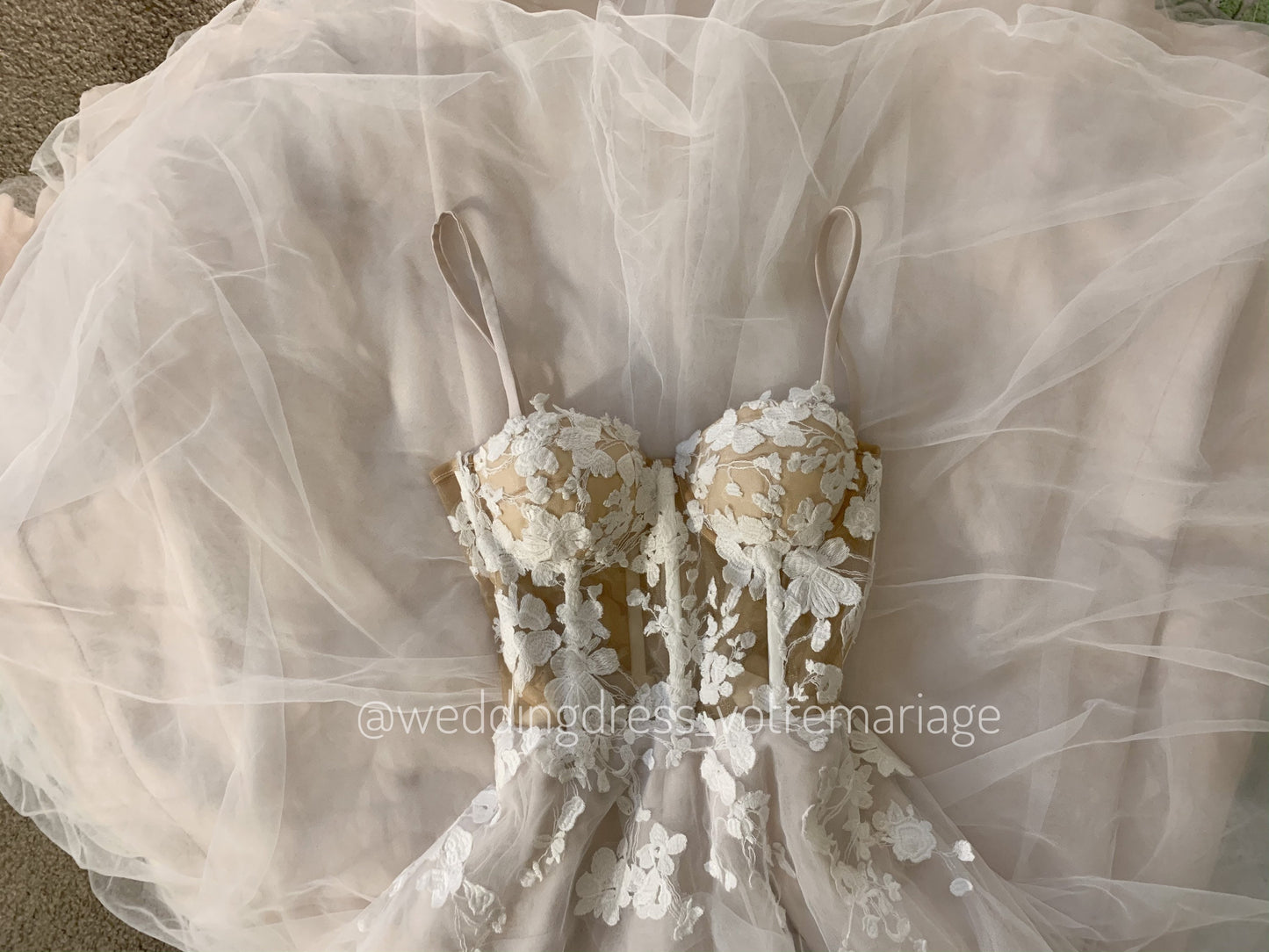 Milla / Blush Tulle Wedding Dress