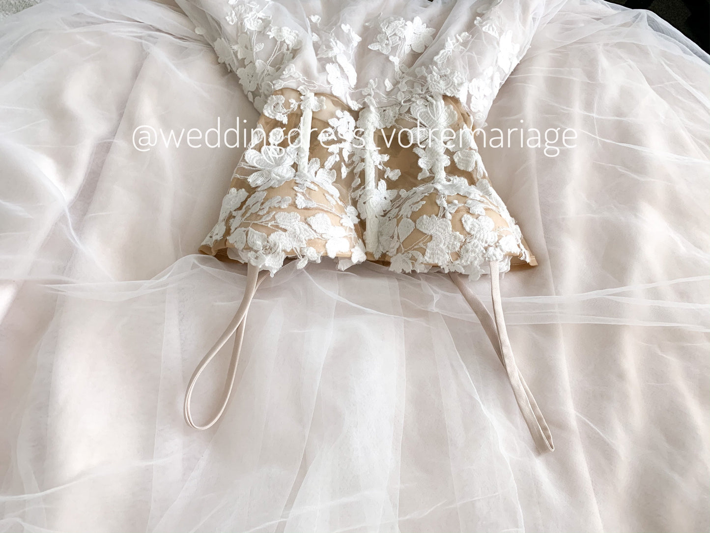 Milla / Blush Tulle Wedding Dress