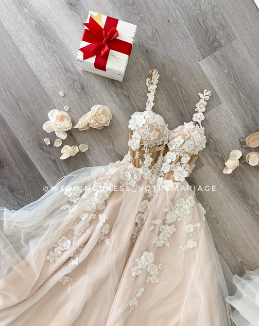 Blush wedding dress