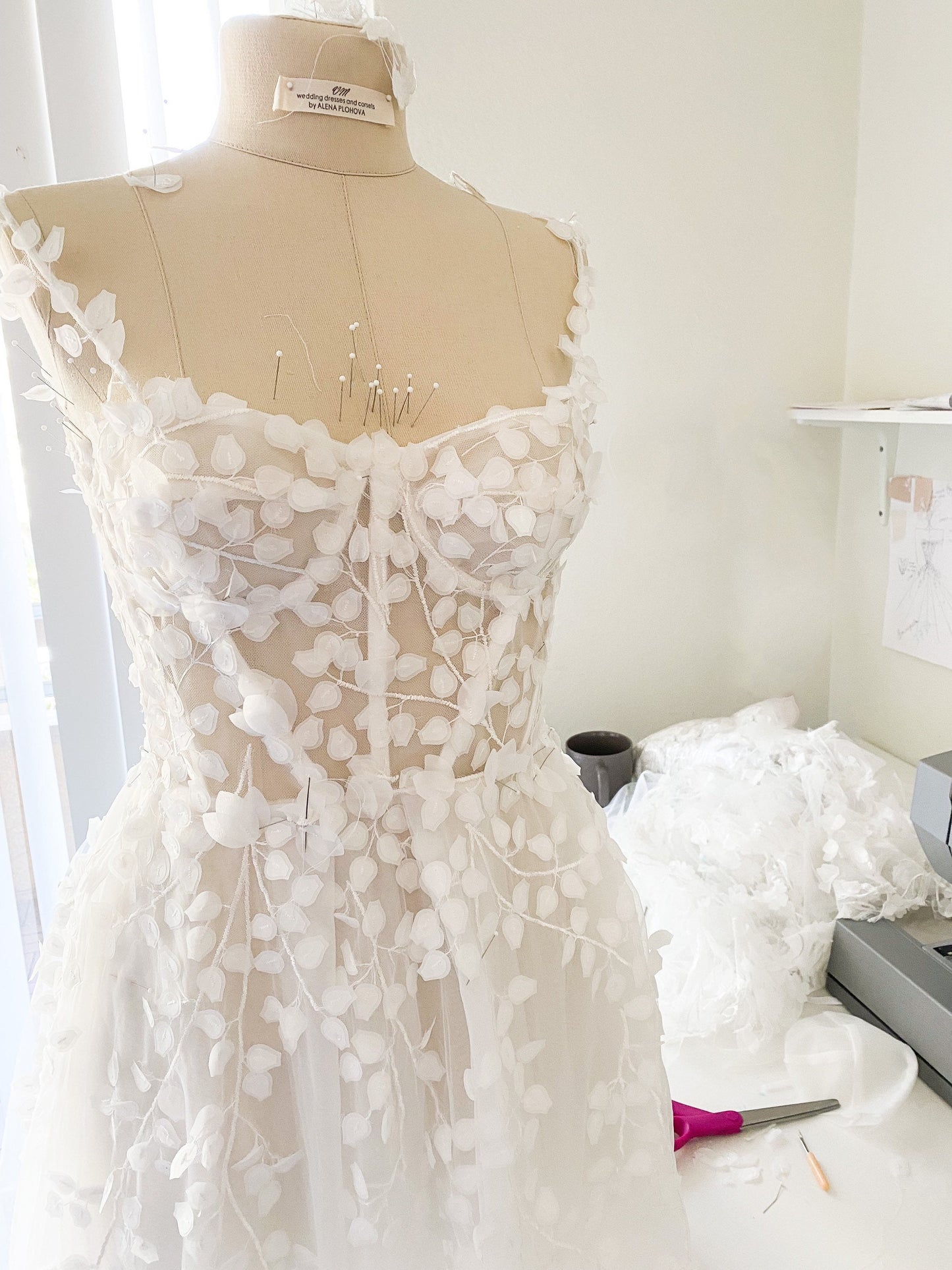 Nude wedding dress