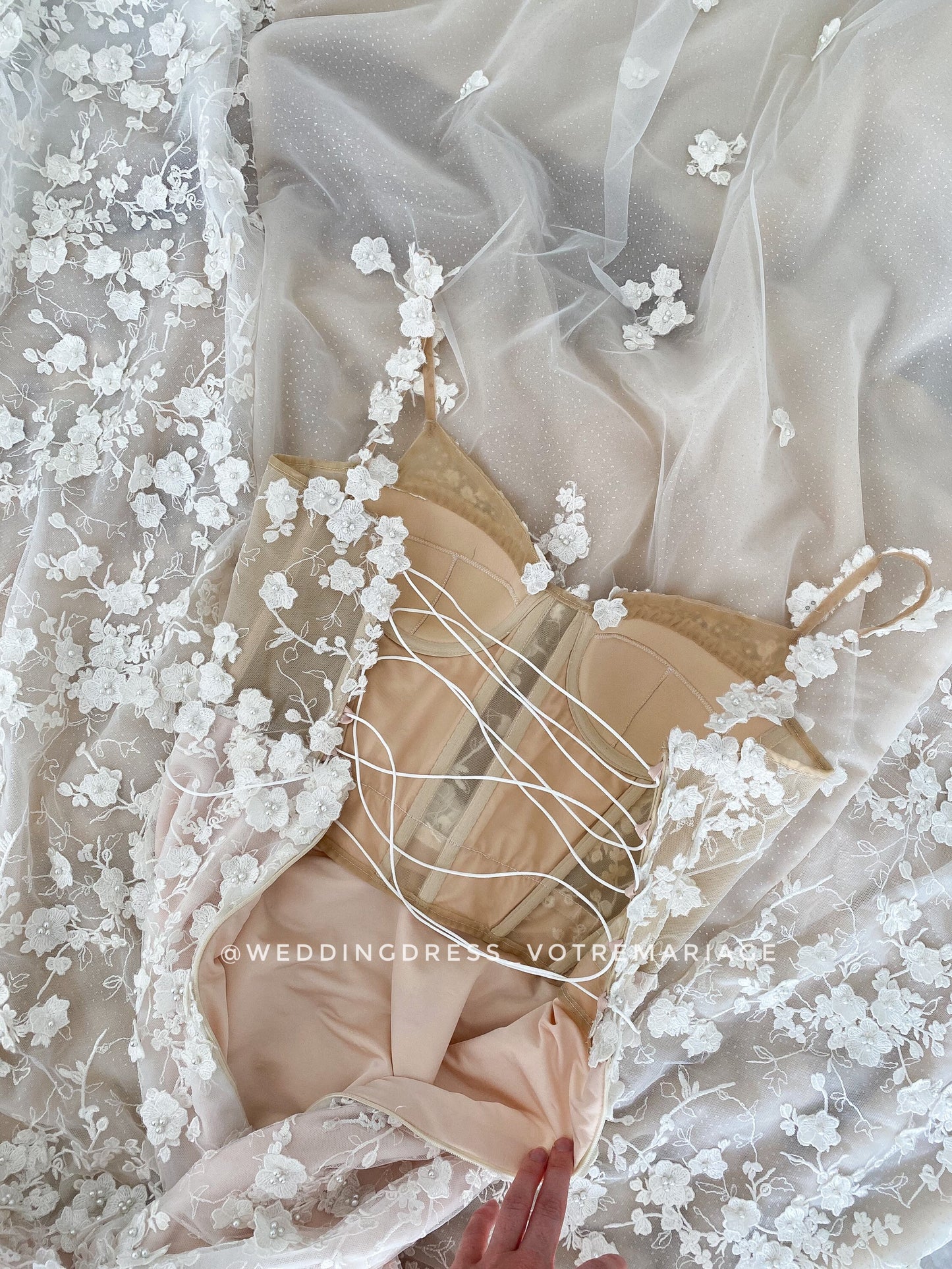 Blush mermaid wedding gown