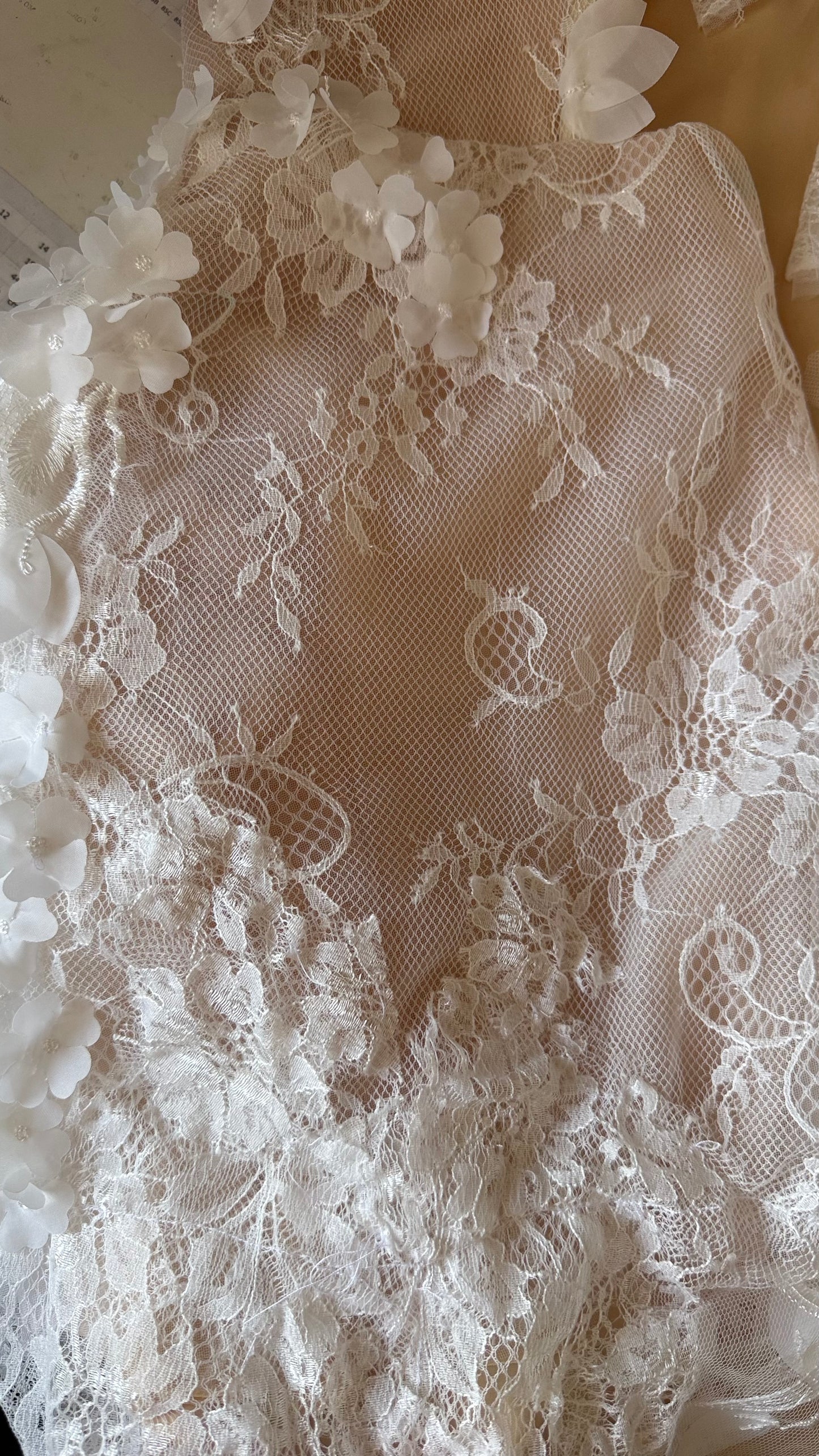 Mini wedding dress with detachable sleeves. Custom order