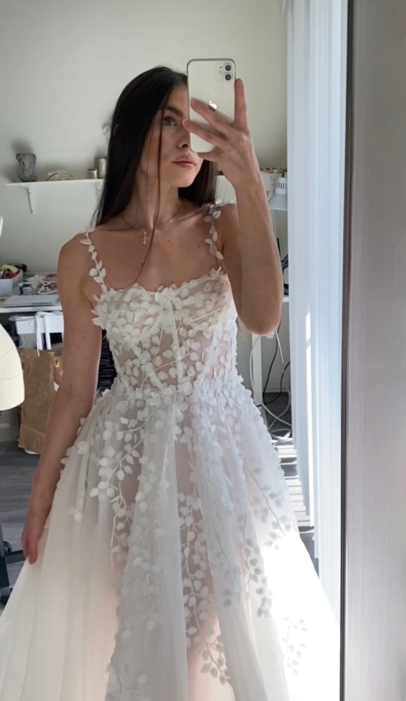 Berta Off White Lace Wedding Dress With Straps